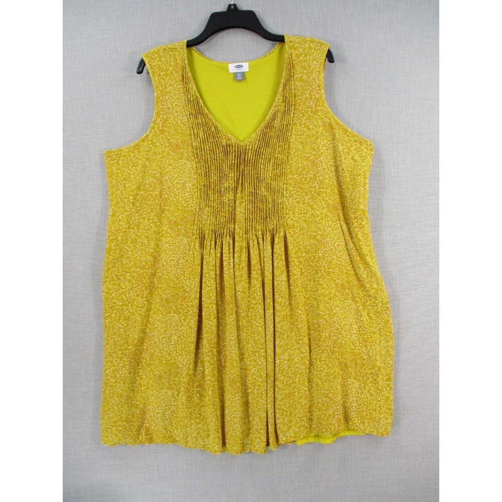 Old Navy Womens Size - XXL Yellow Sleeveless Dress With‎ Pleated Front
